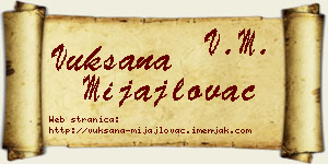 Vuksana Mijajlovac vizit kartica